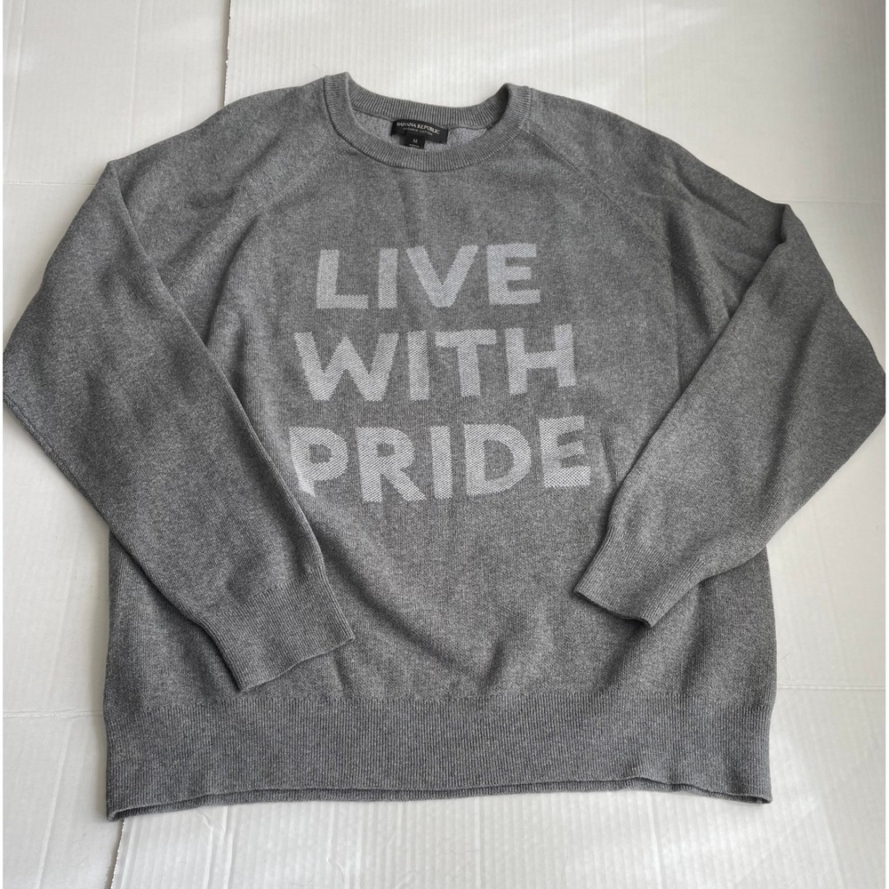 Banana Republic Live With Pride Organic Cotton Sweater Medium EUC LGBTQ+